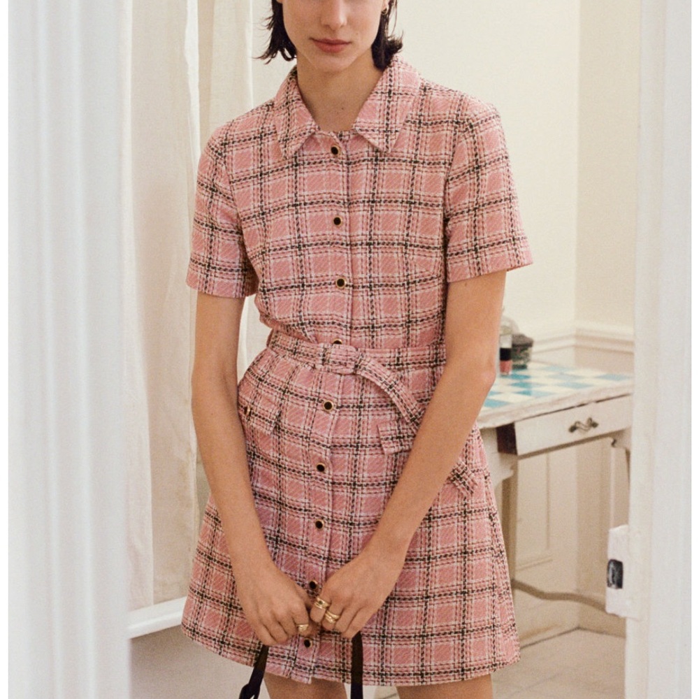 & other stories Collared Tweed Mini Dress. Size 8